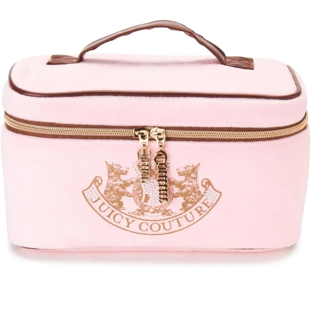 Juicy Couture Pink Cosmetic Bag with Elegant Crest